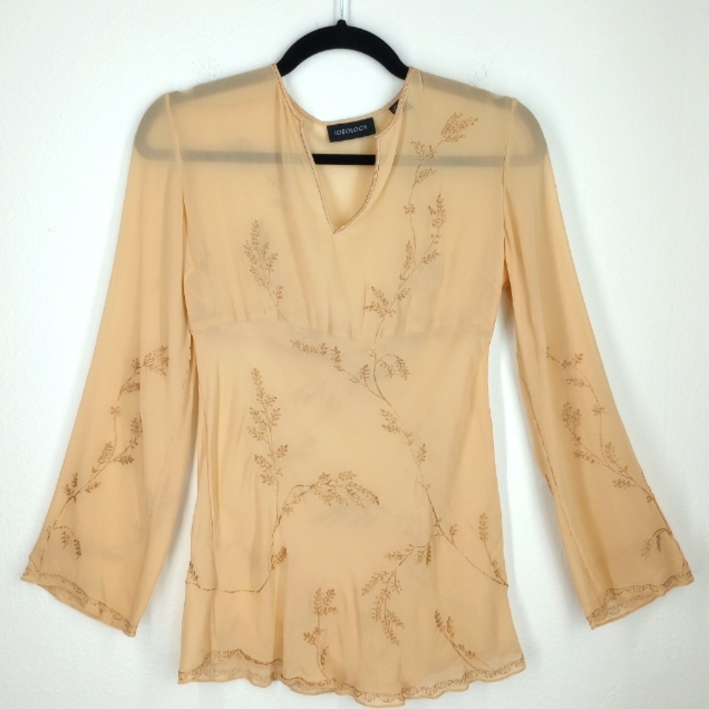 Ideology Silk Embroidered Blouse Size 6